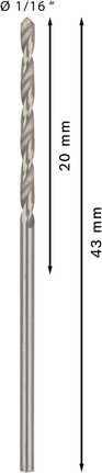 Bosch PRO Metal HSS-G 1/16 inch twist drill bit.