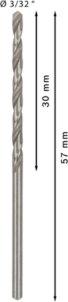 Bosch PRO Metal HSS-G 3/32 inch twist drill bit.