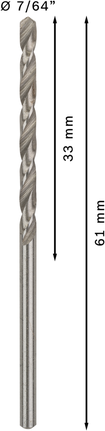 Bosch PRO Metal HSS-G 7/64 inch twist drill bit.