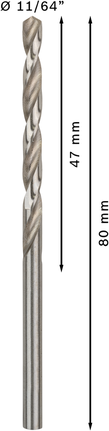 Bosch PRO Metal HSS-G 11/64 inch twist drill bit.