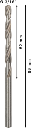 Bosch PRO Metal HSS-G 3/16 inch twist drill bit.