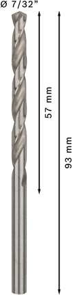 Bosch PRO Metal HSS-G Twist Drill Bit 7/32 inch.