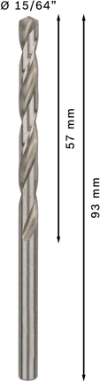 Bosch PRO Metal HSS-G twist drill bit 15/64 inch.