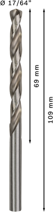 Bosch PRO Metal HSS-G 17/64 inch twist drill bit.