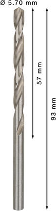 Bosch PRO Metal HSS-G twist drill bit 5.7 mm, standard length.