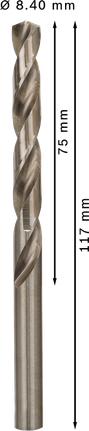 Bosch PRO Metal HSS-G 8.4 mm twist drill bit, 117 mm.