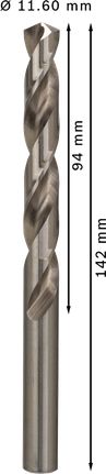 Bosch PRO Metal HSS-G 11.6 mm twist drill bit.
