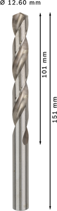 Bosch PRO Metal HSS-G twist drill bit, 12.6 mm diameter.