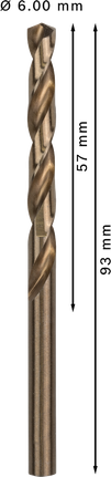 Bosch PRO HSS-Co twist drill bit, 6 mm diameter.