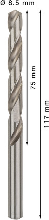 Bosch PRO Metal HSS-G 8.5 mm twist drill bit, 117 mm length.