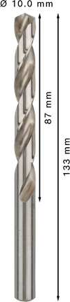 Bosch PRO Metal HSS-G 10 mm twist drill bit.