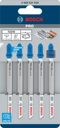 Bosch PRO Alu curve T227D jigsaw blades 100 mm 5 pcs.