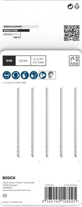 Bosch PRO Multi Material T345XF jigsaw blades 132mm 5pcs.