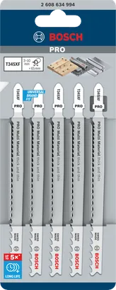 Bosch PRO T345XF jigsaw blades 132 mm 5 pcs.