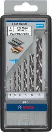 Bosch PRO Metal HSS-G drill bit set 6 pcs.