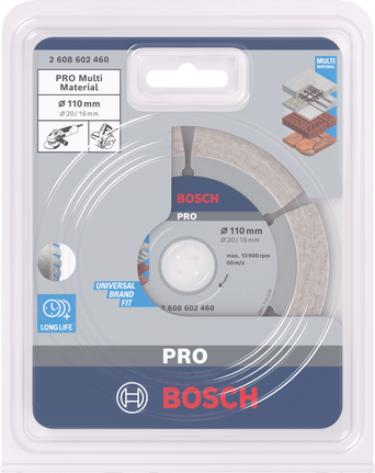 Bosch PRO Multi Material diamond disc 110×12 mm.