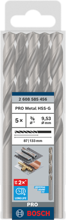 Bosch PRO Metal HSS-G twist drill bit 3/8″ set.