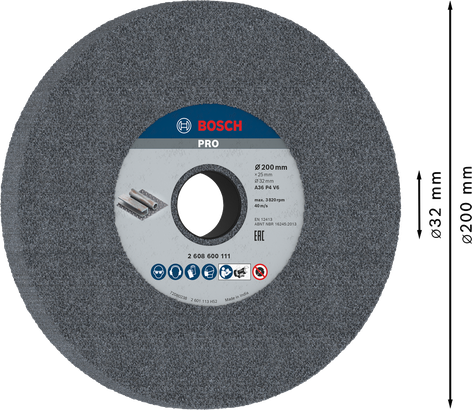 Bosch PRO Metal Grinding Wheel 200 x 25 x 32 mm G36.