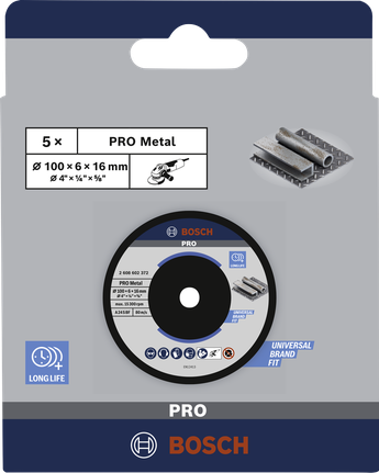 Bosch PRO Metal grinding disc 100×6×16 mm 5 pcs.