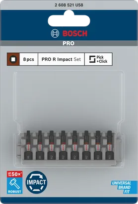 Bosch PRO R Impact Bits 8 pcs set.