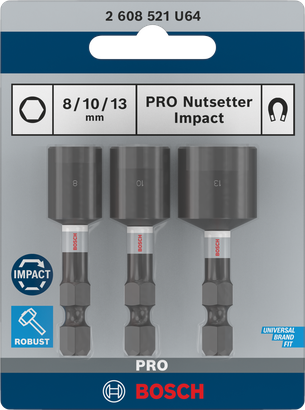Bosch PRO Nutsetter Impact 8/10/13 mm set.