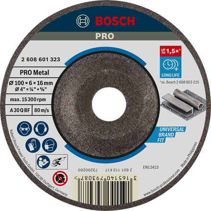 Bosch PRO Metal Grinding Disc, long life for metal.