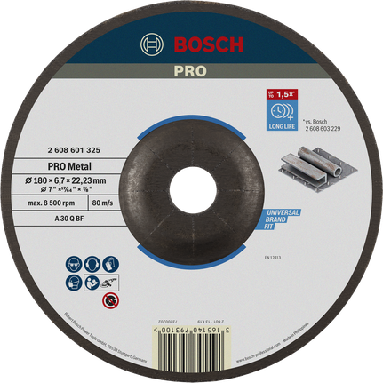 Bosch PRO Metal Grinding Disc A 30 Q BF 180 mm.