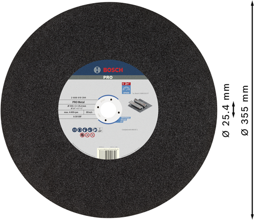 Bosch PRO Metal Cutting Disc 355 mm for metalwork.