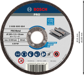 Bosch PRO Metal Bonded Cutting Disc 100 x 2.5 x 16 mm.
