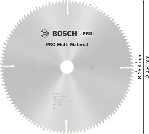 Bosch PRO Multi Material Circular Saw Blade, 254 mm diameter.