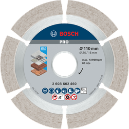 Bosch PRO Multi Material Diamond Disc, 110 mm for cutting.