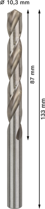 Bosch PRO Metal HSS-G 10.3 mm twist drill bit, 133 mm length.