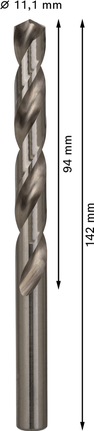 Bosch PRO Metal HSS-G 11.1 mm twist drill bit.