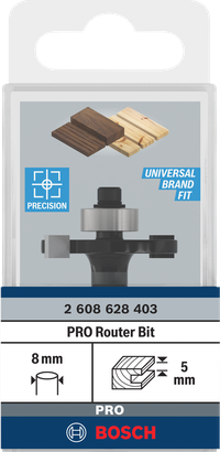 Bosch PRO router bit slotting 8 mm shank.
