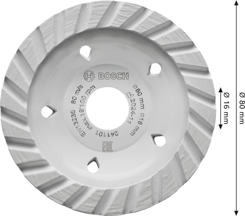 Bosch Multi Material Turbo 80mm diamond grinding cup.