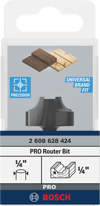 Bosch PRO Router Bit Ovolo 1/4″ R 1/4″ shank.