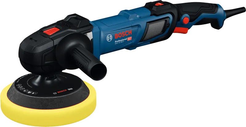Bosch GPO 14-180 S polisher with foam pad.