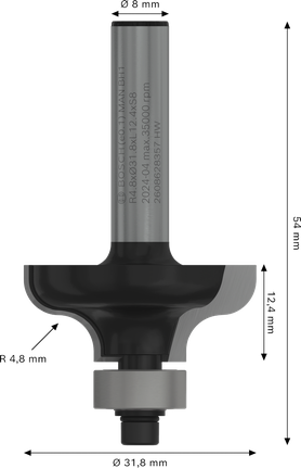 Bosch PRO Router Bit Ogee Fillet R 4.8 shank 8 mm.