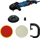 Bosch GPO 14-180 S polisher with accessories.