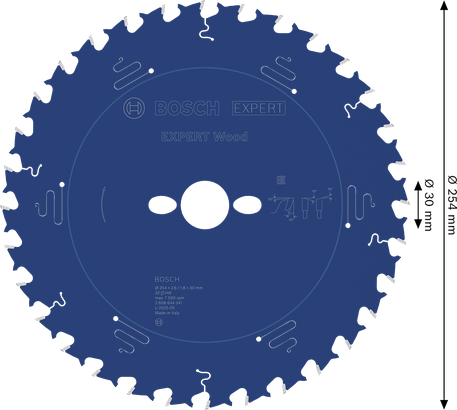 Bosch EXPERT Wood circular saw blade 254 mm for clean wood cuts.