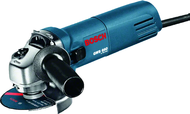 Bosch GWS 660 angle grinder with side handle.
