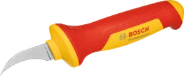Bosch VDE stripping knife with curved insulated blade.