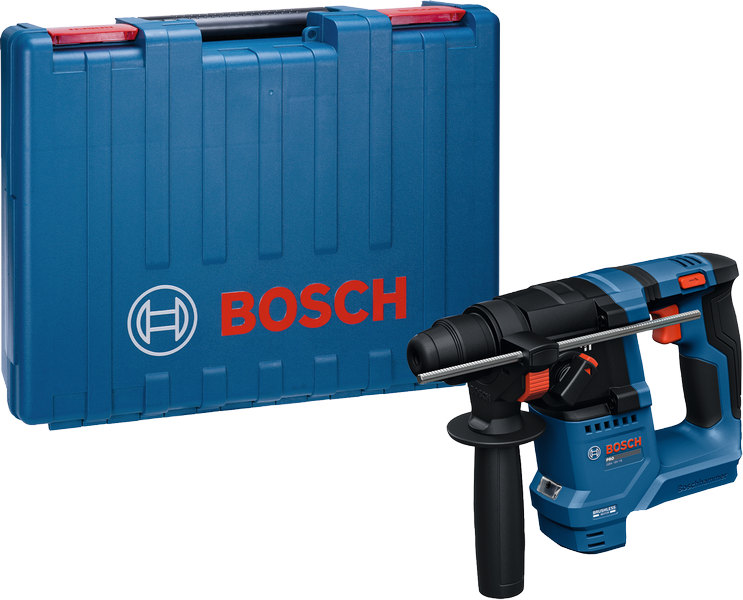 Bosch GBH 18V-18 rotary hammer with carrying case.
