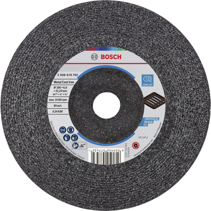 Bosch metal cast iron grinding disc 180 x 6.6 mm.