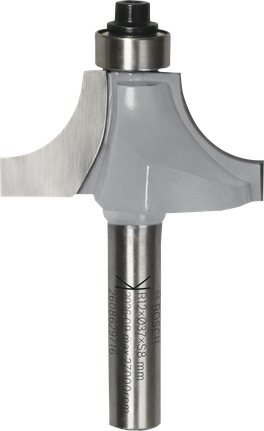 Bosch router bit Ovolo with ball bearing, 12 mm radius.