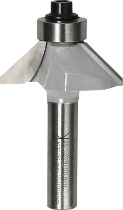Bosch router bit chamfer 45 degree 29 mm with 8 mm shank.