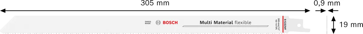 Bosch S 1222 VF bi-metal reciprocating saw blade for multi material.