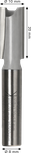 Bosch straight router bit two flutes 10x20 mm shank 8 mm.