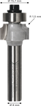 Bosch router bit rounding over R1.5 x Ø16 shank 8 mm.