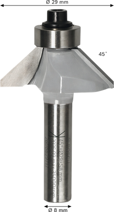 Bosch router bit chamfer 45 degree 29 mm diameter.